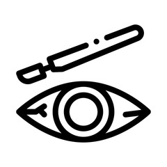 Poster - Surgical Intervention for Eye Treatment Icon Vector. Outline Surgical Intervention for Eye Treatment Sign. Isolated Contour Symbol Illustration