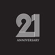 21st year anniversary logo design vector template