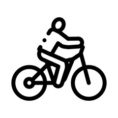 Canvas Print - Man on Bicycle Icon Vector. Outline Man on Bicycle Sign. Isolated Contour Symbol Illustration