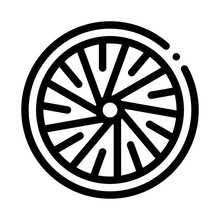 Bicycle Wheel Icon Vector. Outline Bicycle Wheel Sign. Isolated Contour Symbol Illustration