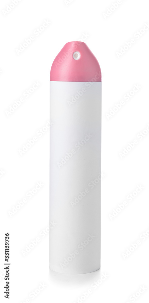 Bottle of air freshener on white background