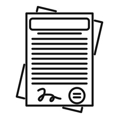 Poster - customer contract icon. outline customer contract vector icon for web design isolated on white backg