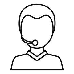 Poster - customer man support icon. outline customer man support vector icon for web design isolated on white
