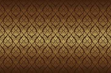 Thai art luxury temple, background pattern decoration for printing, flyers, poster, web, banner, brochure and card concept vector illustration