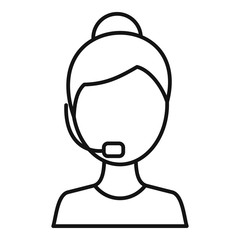 Poster - customer woman support icon. outline customer woman support vector icon for web design isolated on w