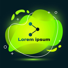 Poster - Black Share icon isolated on black background. Share, sharing, communication pictogram, social media, connection, network. Abstract banner with liquid shapes. Vector Illustration