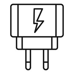 Poster - Power phone charger icon. Outline power phone charger vector icon for web design isolated on white background
