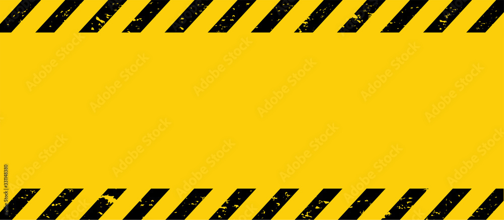 Black and yellow line striped. Caution tape. Blank warning background ...