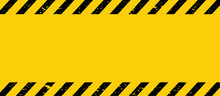 Black And Yellow Line Striped. Caution Tape. Blank Warning Background. Vector Illustration	