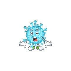 Wall Mural - A mascot design of fever coronavirus making a surprised gesture