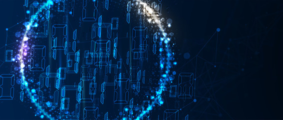 Technology data background, idea of global business solution