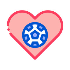 Aufkleber - Football in Heart Icon Vector. Outline Football in Heart Sign. Isolated Contour Symbol Illustration