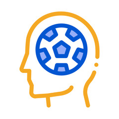 Aufkleber - Instead of Brain - Football Icon Vector. Outline Instead of Brain - Football Sign. Isolated Contour Symbol Illustration