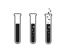 Test Tube Icon Set. Chemistry, Laboratory And Medical Design Element