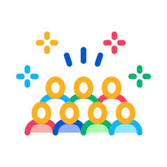 Aufkleber - People in Stands Icon Vector. Outline People in Stands Sign. Isolated Contour Symbol Illustration