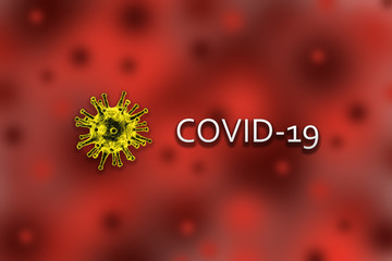 Wall Mural - Coronavirus concept - 3D illustration of COVID-19 text on red background