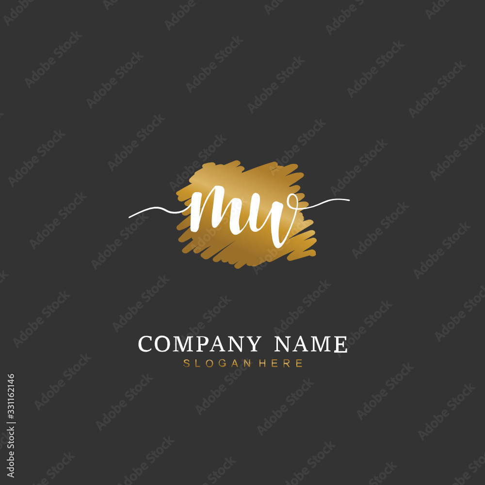 M W Initial Handwritten initial letter M W MW for identity and logo. Vector logo ...