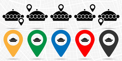 Poster - Pie icon in location set. Simple glyph, flat illustration element of autumn theme icons