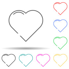 Poster - Heart multi color set icon. Simple thin line, outline vector of web icons for ui and ux, website or mobile application