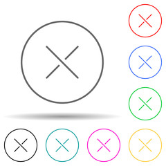 Poster - Multiplication sign multi color set icon. Simple thin line, outline vector of web icons for ui and ux, website or mobile application
