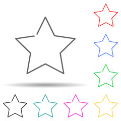 Poster - Star multi color set icon. Simple thin line, outline vector of web icons for ui and ux, website or mobile application
