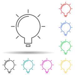 Poster - Bulb multi color set icon. Simple thin line, outline vector of web icons for ui and ux, website or mobile application