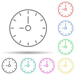 Poster - Clock multi color set icon. Simple thin line, outline vector of web icons for ui and ux, website or mobile application