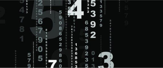 Wall Mural - background with numbers in rhythmic dimensions.