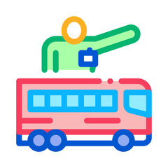Poster - bus guide icon vector. outline bus guide sign. isolated contour symbol illustration