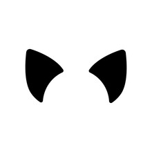 Cat Ears, Simple Sign. Black Icon On White Background