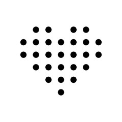 Poster - Dot heart, digital love symbol. Black icon on white background