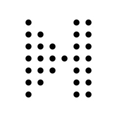 Poster - Digital dotted next music symbol. Black icon on white background