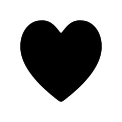 Poster - Heart, love symbol, playing card game. Black icon on white background
