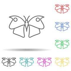 Poster - Butterfly multi color set icon. Simple thin line, outline vector of butterfly icons for ui and ux, website or mobile application