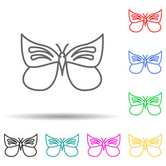 Poster - Butterfly multi color set icon. Simple thin line, outline vector of butterfly icons for ui and ux, website or mobile application