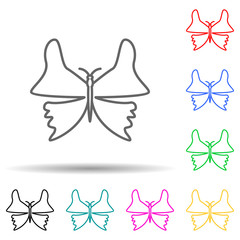 Poster - Butterfly multi color set icon. Simple thin line, outline vector of butterfly icons for ui and ux, website or mobile application