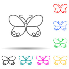 Poster - Butterfly multi color set icon. Simple thin line, outline vector of butterfly icons for ui and ux, website or mobile application