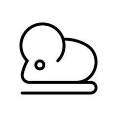 Poster - Mouse or rat, animal, outline design. Black icon on white background