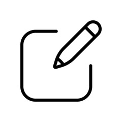Poster - Pencil and paper, edit text, create file, new document, outline design. Black icon on white background