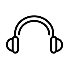 Poster - headphones audio sound line style icon