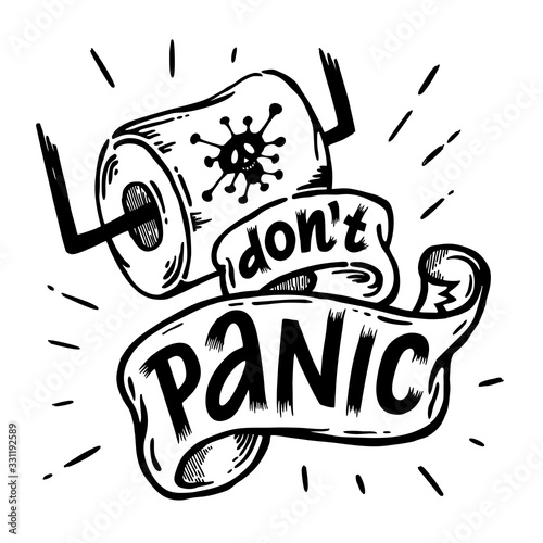 Don T Panic Print Vector Linear Style Sign For Mobile Concept And