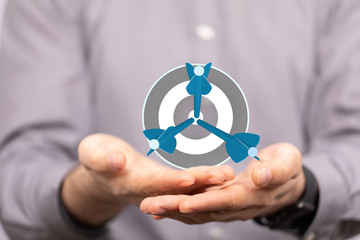 Aufkleber - Marketing And Communication Success Concept dart.