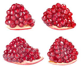 Wall Mural - A piece of pomegranate isolated on white background.