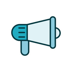 Poster - megaphone sound device line style icon