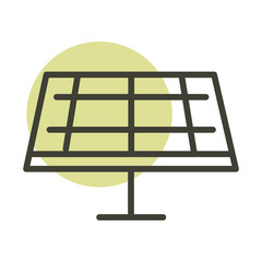 Poster - solar panel renewable alternative sustainable energy line style icon