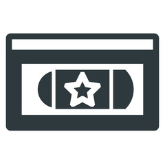 Wall Mural - camera tape black icons on white background