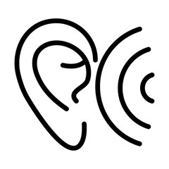 Poster - ear wave audio sound line style icon