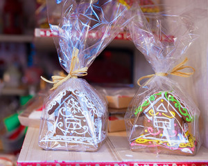 Poster - Gingerbread house on Vilnius Christmas Market during Advent