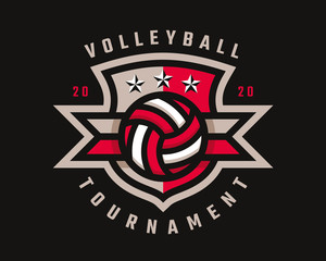 Canvas Print - Volleyball logo design, emblem tournament template editable for your design.