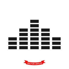 sound wave vector icon in trendy flat design